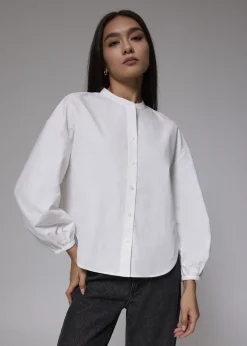 Love, Bonito Blouses & Shirts|Weekend*RuchedReady® Relaxed Cotton Collared Blouse