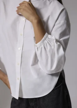 Love, Bonito Blouses & Shirts|Weekend*RuchedReady® Relaxed Cotton Collared Blouse