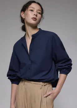 Love, Bonito Blouses & Shirts|Weekend*RuchedReady® Relaxed Cotton Collared Blouse