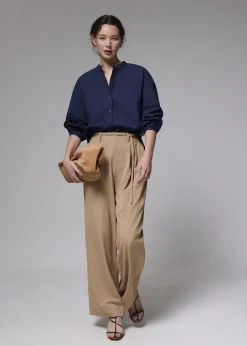 Love, Bonito Blouses & Shirts|Weekend*RuchedReady® Relaxed Cotton Collared Blouse