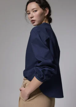 Love, Bonito Blouses & Shirts|Weekend*RuchedReady® Relaxed Cotton Collared Blouse