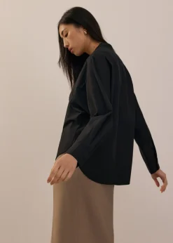 Love, Bonito Work|Tops*RuchedReady® Relaxed Poplin V-neck Blouse