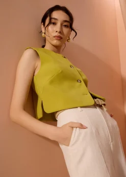 Love, Bonito Tops*Sammie Boxy Button Down Crop Top