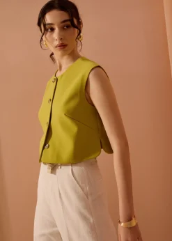 Love, Bonito Tops*Sammie Boxy Button Down Crop Top