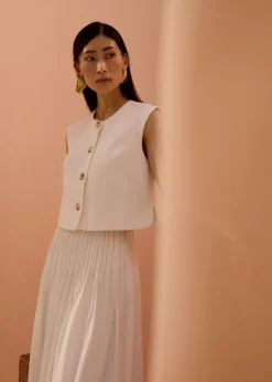 Love, Bonito Tops*Sammie Boxy Button Down Crop Top