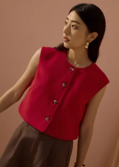 Love, Bonito Tops*Sammie Boxy Button Down Crop Top