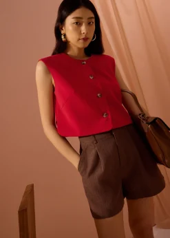 Love, Bonito Tops*Sammie Boxy Button Down Crop Top