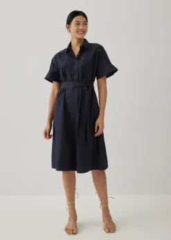 Love, Bonito Work Dresses*Sansa Openwork Embroidered Shirt Dress
