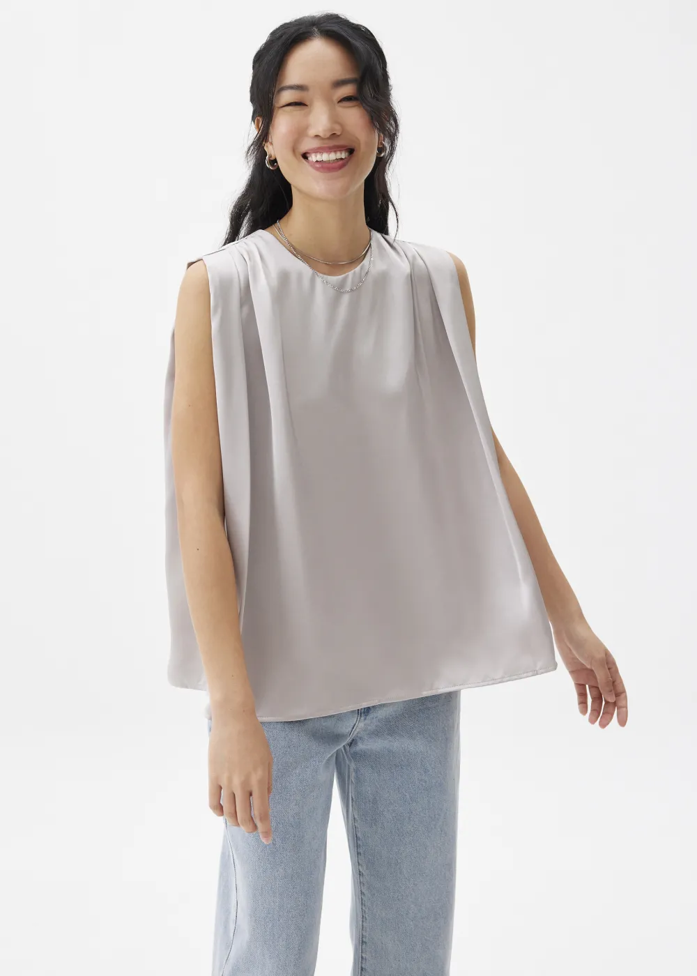 Love, Bonito Work Tops|Party Tops*Satin Boxy Shell Top