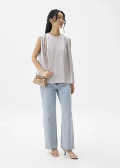 Love, Bonito Work Tops|Party Tops*Satin Boxy Shell Top