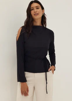 Love, Bonito Party Tops|Party & Occasions*Satin Cowl Neck Long Sleeve Top