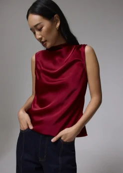 Love, Bonito Party Tops|Party & Occasions*Satin Mock Neck Top