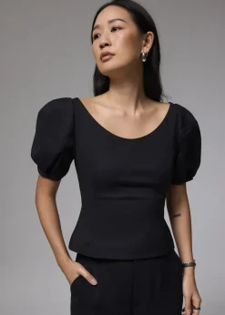 Love, Bonito Party Tops|Party & Occasions*Scoop Neck Fitted Puff Sleeve Top