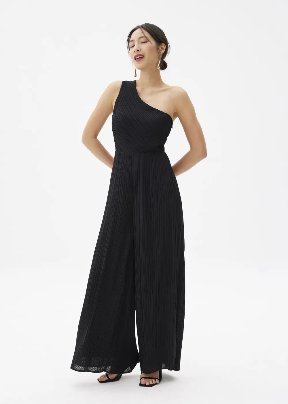 Love, Bonito Jumpsuits & Rompers*Simone Pleated Padded Twist Back Jumpsuit