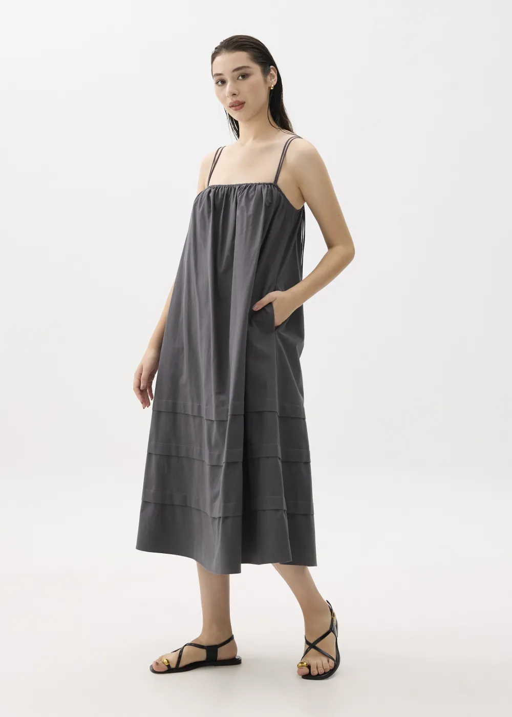 Love, Bonito Casual Dresses|Weekend*Straight Neck Trapeze Midaxi Dress