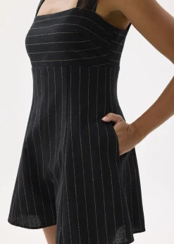 Love, Bonito Wide|Weekend*Striped Linen Square Neck Romper