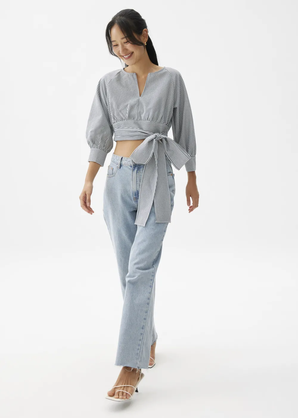 Love, Bonito Blouses & Shirts|Weekend*Striped Puff Sleeve Blouse