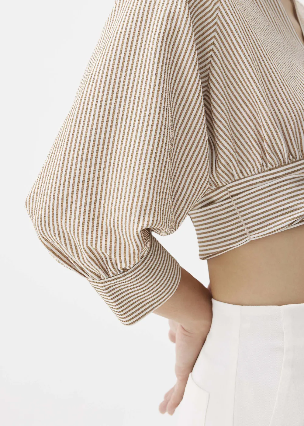 Love, Bonito Blouses & Shirts|Weekend*Striped Puff Sleeve Blouse