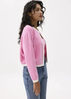 Love, Bonito Weekend|Cardigans & Sweaters*Striped Round Neck Knit Cardigan
