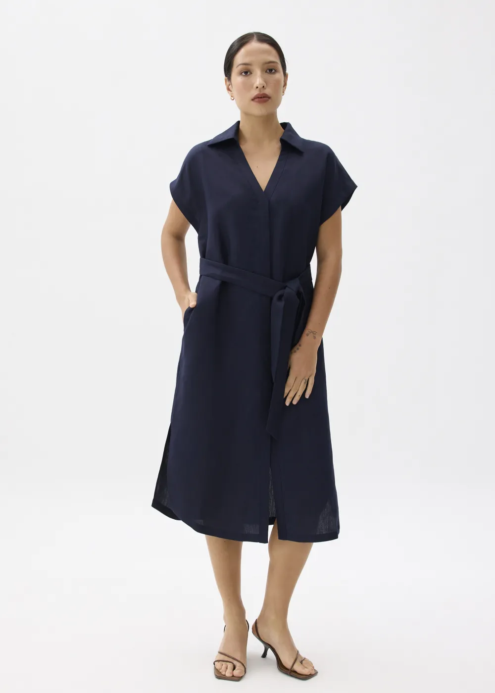 Love, Bonito Weekend Dresses|Work Dresses*Suri Classic Linen Belted Shirt Dress