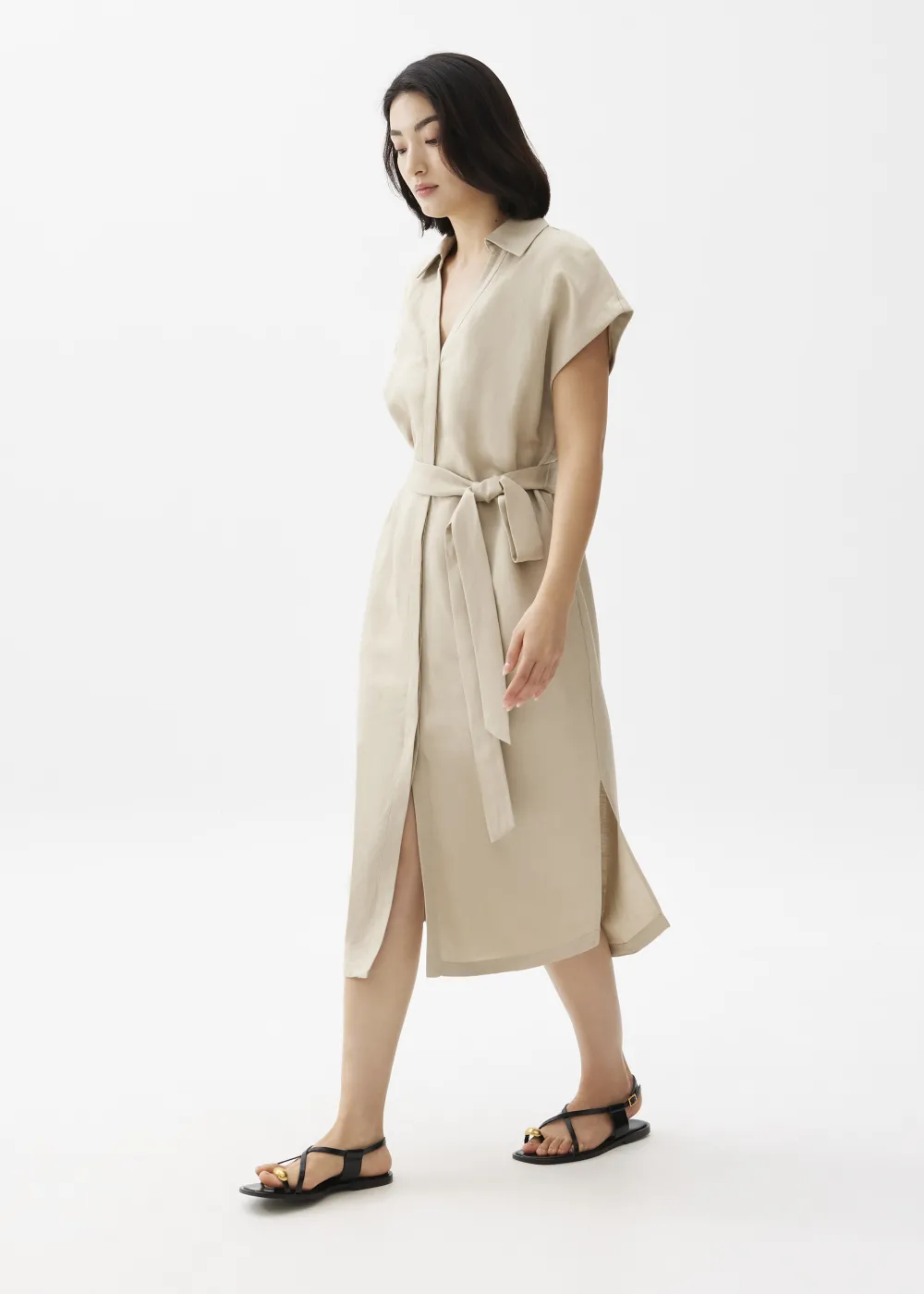 Love, Bonito Weekend Dresses|Work Dresses*Suri Classic Linen Belted Shirt Dress