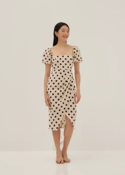Love, Bonito Weekend Dresses*Thylane Polka Dot Puff Sleeve Midi Dress