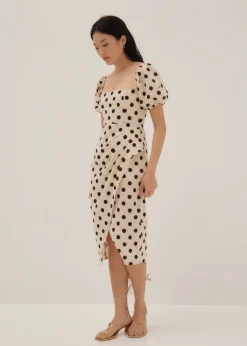 Love, Bonito Weekend Dresses*Thylane Polka Dot Puff Sleeve Midi Dress