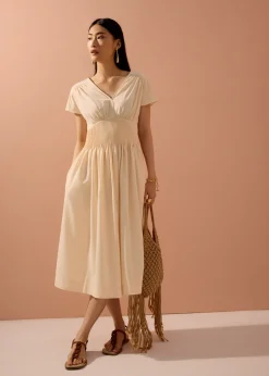 Love, Bonito Vacation|Dresses*Trinh Pintuck Plunge Fit & Flare Midaxi Dress