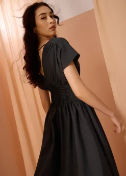Love, Bonito Vacation|Dresses*Trinh Pintuck Plunge Fit & Flare Midaxi Dress