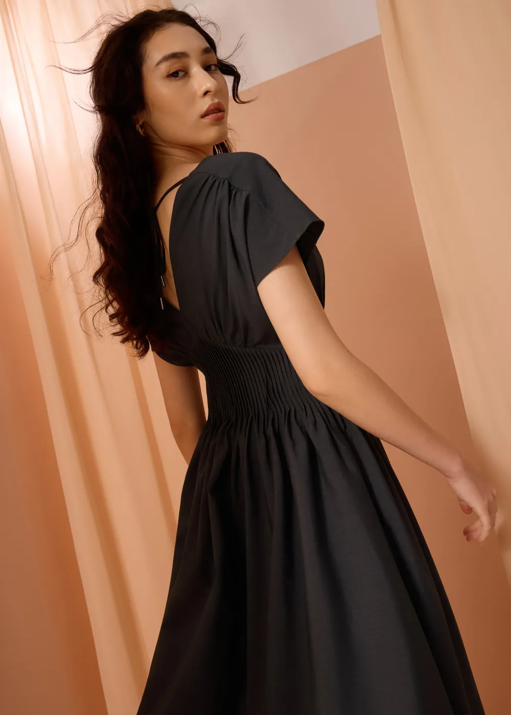 Love, Bonito Vacation|Dresses*Trinh Pintuck Plunge Fit & Flare Midaxi Dress