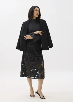 Love, Bonito Party & Occasions|Skirts*Vegan Leather Lace A-line Midaxi Skirt