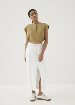 Love, Bonito Blouses & Shirts|Weekend*Xia Crop Mandarin Collar Top