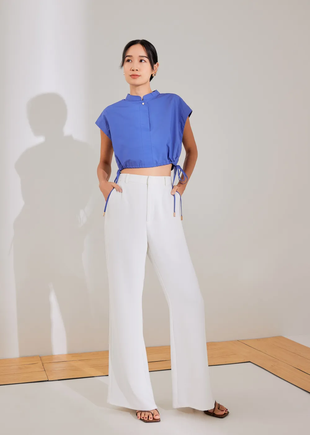 Love, Bonito Blouses & Shirts|Weekend*Xia Crop Mandarin Collar Top