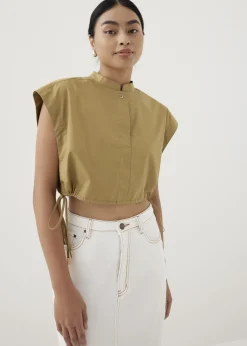 Love, Bonito Blouses & Shirts|Weekend*Xia Crop Mandarin Collar Top