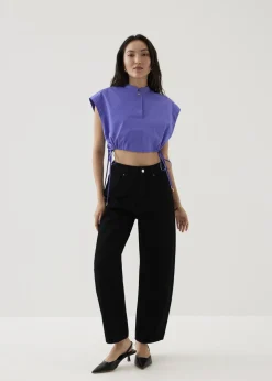 Love, Bonito Blouses & Shirts|Weekend*Xia Crop Mandarin Collar Top