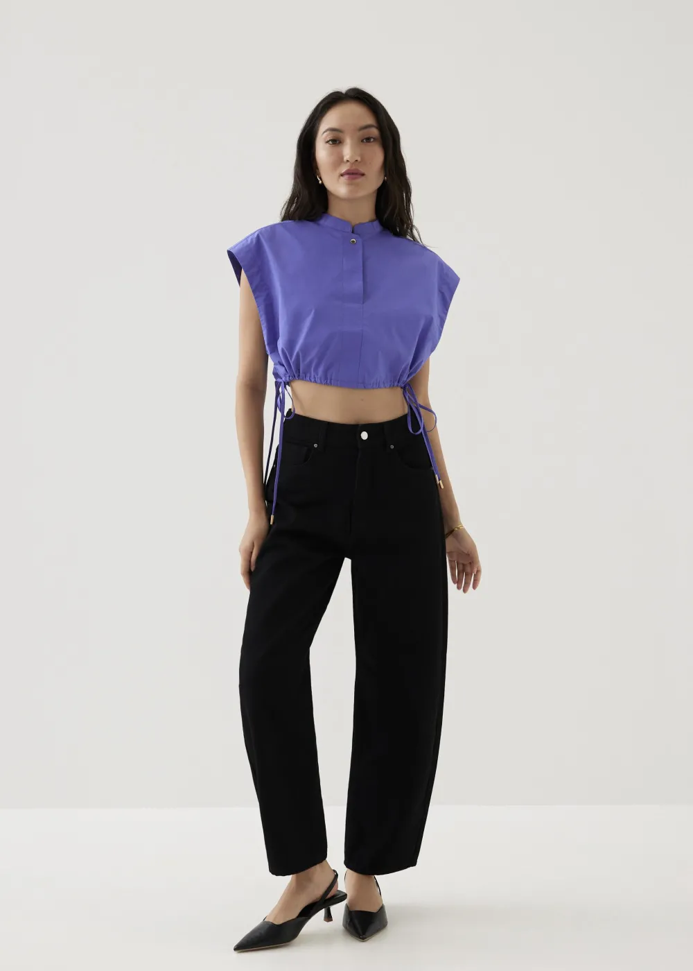 Love, Bonito Blouses & Shirts|Weekend*Xia Crop Mandarin Collar Top
