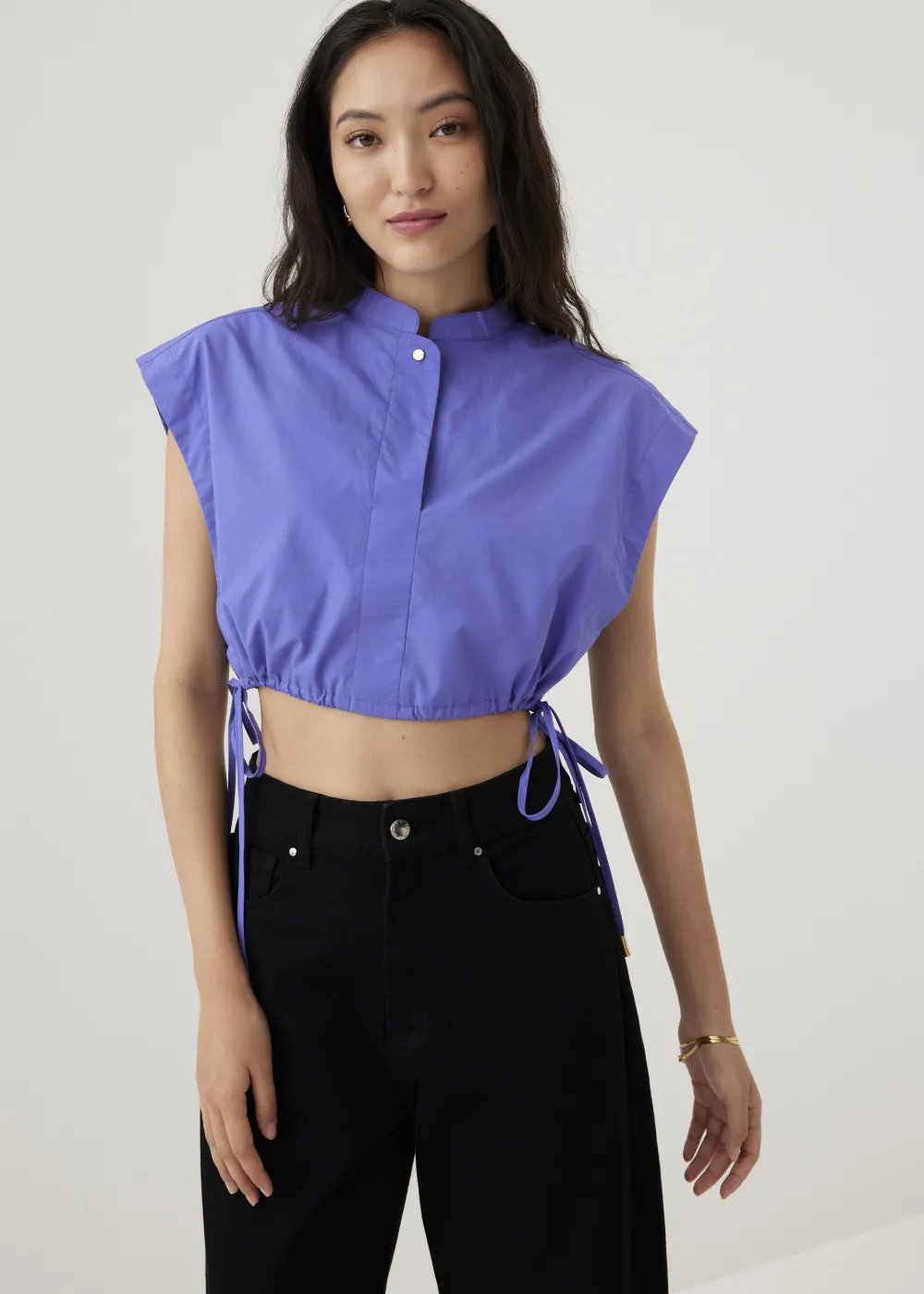 Love, Bonito Blouses & Shirts|Weekend*Xia Crop Mandarin Collar Top