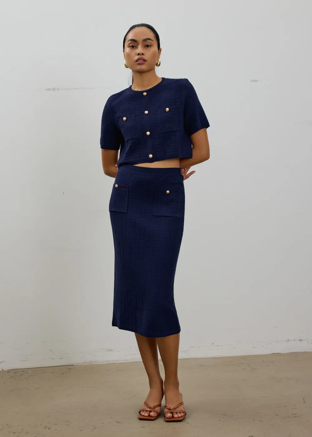 Love, Bonito Work|Skirts*Yoko Elastic Textured Knit Midi Skirt