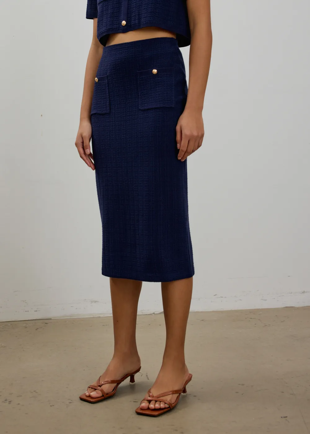 Love, Bonito Work|Skirts*Yoko Elastic Textured Knit Midi Skirt