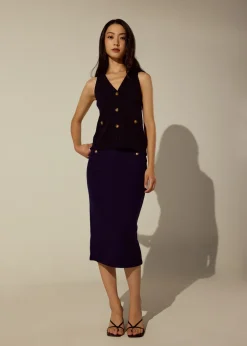 Love, Bonito Work|Skirts*Yoko Elastic Textured Knit Midi Skirt