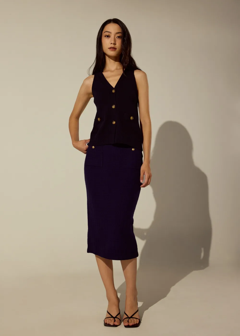 Love, Bonito Work|Skirts*Yoko Elastic Textured Knit Midi Skirt