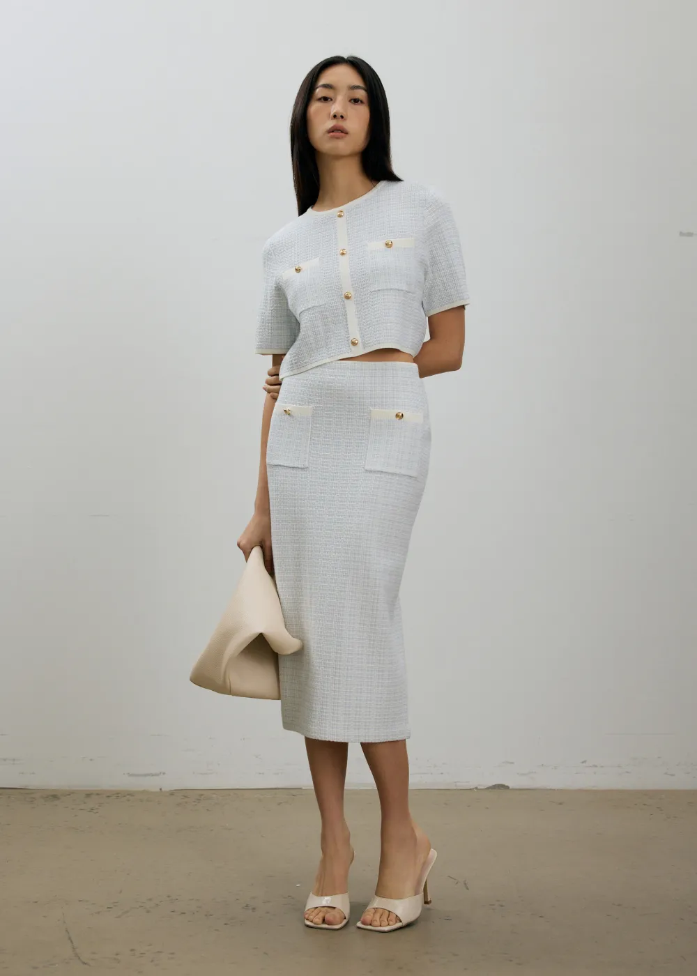 Love, Bonito Work|Skirts*Yoko Elastic Textured Knit Midi Skirt