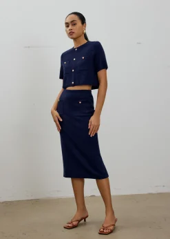 Love, Bonito Work|Skirts*Yoko Elastic Textured Knit Midi Skirt