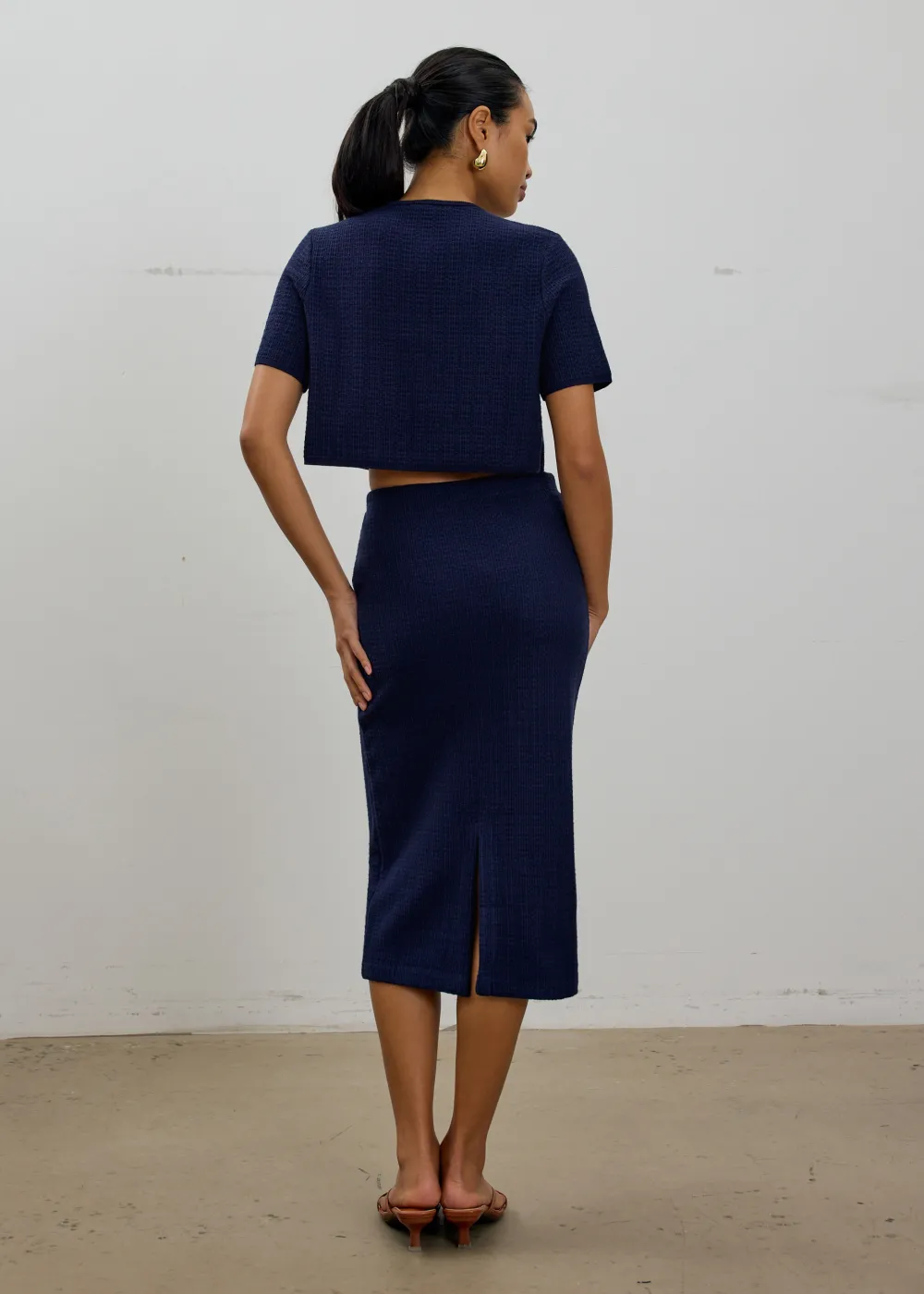 Love, Bonito Work|Skirts*Yoko Elastic Textured Knit Midi Skirt