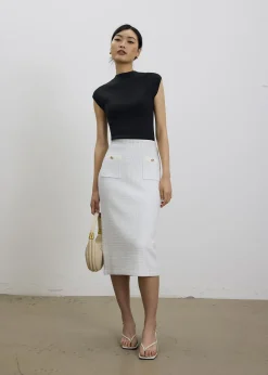 Love, Bonito Work|Skirts*Yoko Elastic Textured Knit Midi Skirt