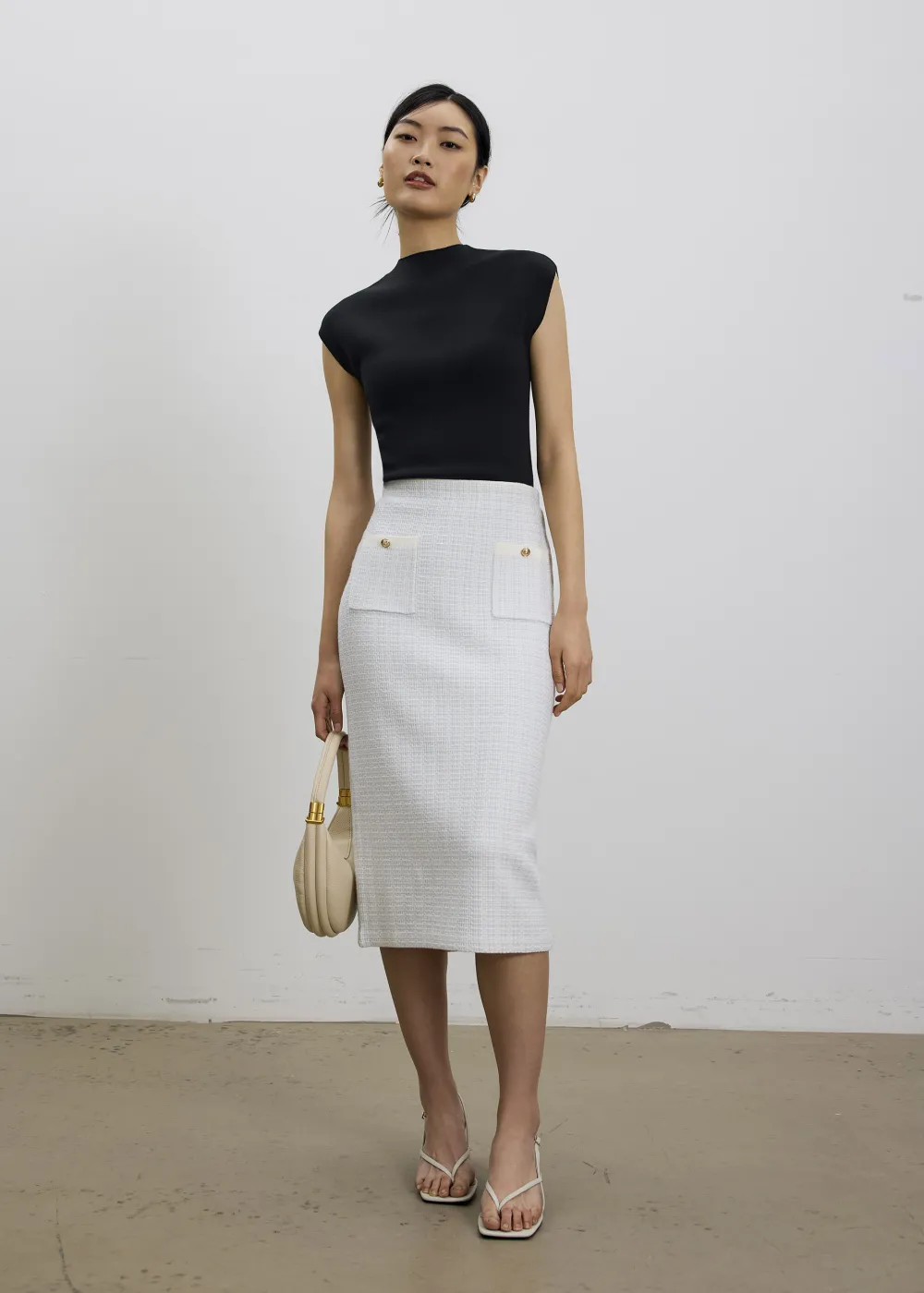 Love, Bonito Work|Skirts*Yoko Elastic Textured Knit Midi Skirt