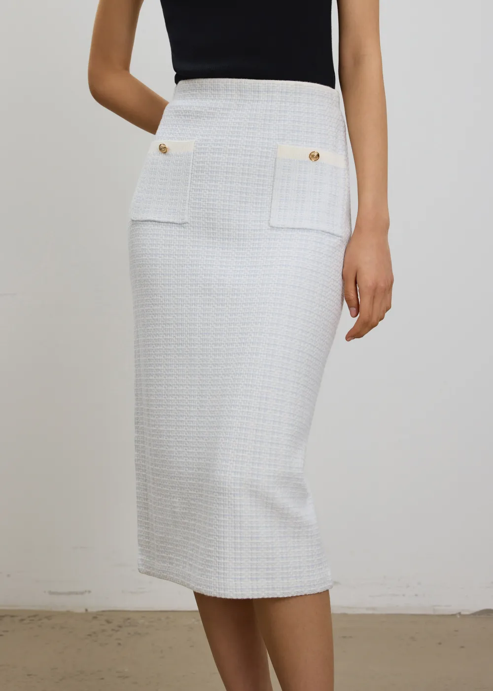 Love, Bonito Work|Skirts*Yoko Elastic Textured Knit Midi Skirt