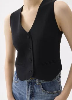 Love, Bonito Work Tops|Work*Yuna Relaxed V-neck Vest