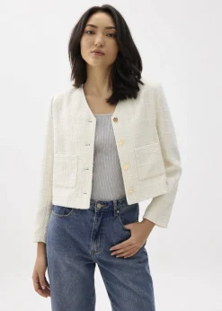Love, Bonito Petite-Friendly|Work*Zanna Detachable Collar Tweed Jacket