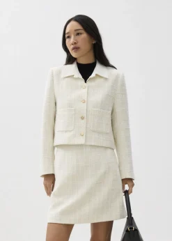 Love, Bonito Petite-Friendly|Work*Zanna Detachable Collar Tweed Jacket
